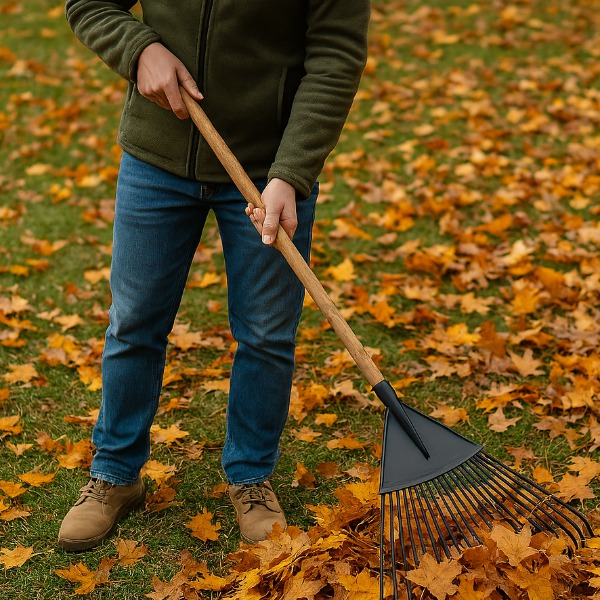 Raking leaves